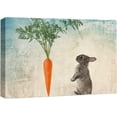 thumbnail image 1 of HFDF Canvas Print Wall Art Rabbit with Carrot on Abstract Blue Background Animals Wildlife Digital Art Realism Rustic Scenic Nature Colorful for Living Room, Bedroom, Office - 20x16inch Framed, 1 of 5