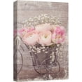thumbnail image 1 of HFDF Canvas Print Wall Art Retro Vintage Faded Pink Roses Trolley Floral Botanical Photography Realism Chic Scenic Relax/Calm Cool for Living Room, Bedroom, Office - 20x24inch Framed, 1 of 7