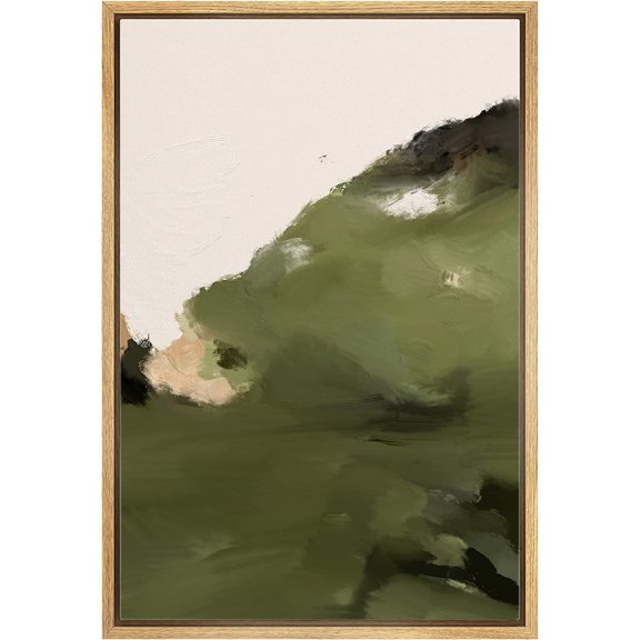 HFDF Canvas Print Wall Art Vibrant Pink Orange Pastel Watercolors Abstract Shape Illustrations Modern Art Decorative Bohemian Chic for Living Room, Bedroom, Office - Natural 12x16inch Framed