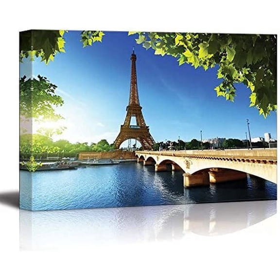 HFDF Canvas Prints Wall Art Eiffel Tower Under Blue Sky, Paris France Modern Home Deoration/Wall Art Giclee Printing Wrapped Canvas Art Ready to Hang 10x8inch Unframed