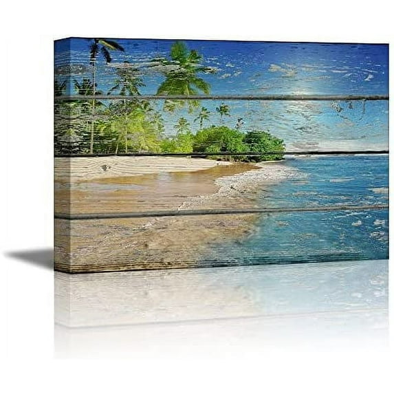 HFDF - Canvas Prints Wall Art Rainbow Flag Gay Pride Flag/LGBT Pride Flag Pattern Vintage Wood Board - 10x8inch Unframed