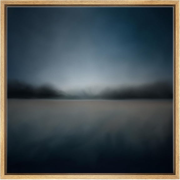 HFDF Canvas Prt Wall Art Ethereal Blue Horizon Abstract Modern Landscape Illustrations Rustic Zen for Livg Room, Bedroom, Office - Natural 10x8inch Unframed