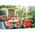 thumbnail image 1 of HFDF Canvas Prt Wall Art European Italian Cafe Floral Terrace Nature Wilderness Photography Realism Rustic Scenic Landscape Earth Panorama Colorful for Livg Room, Bedroom, Office - 14x11inch Framed, 1 of 5