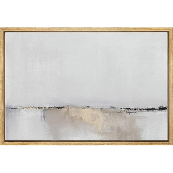 HFDF Canvas Prt Wall Art Grunge Pastel Watercolor Collage Abstract Shapes Digital Art Modern Art Decorative Multicolor Zen Mimal for Livg Room, Bedroom, Office - Natural 14x11inch Framed