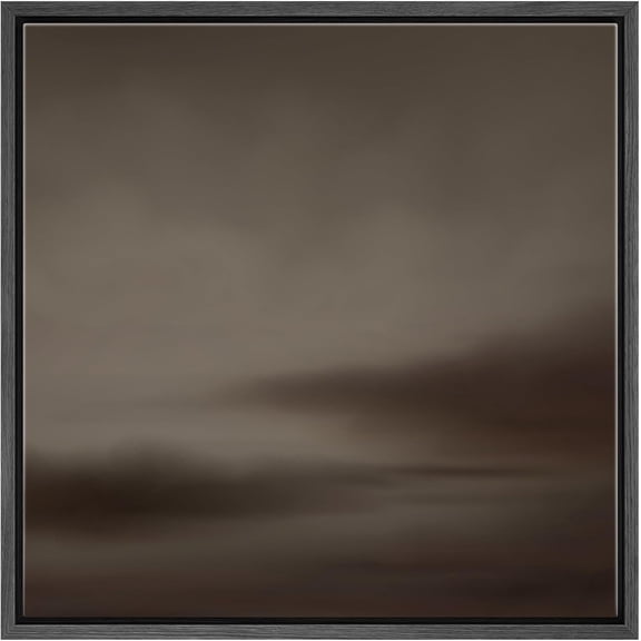 HFDF Canvas Prt Wall Art Mimalist Dark Sky Subtle Moody Cloud Illustrations Rustic Colorful for Livg Room, Bedroom, Office - BLACK 18x12inch Framed