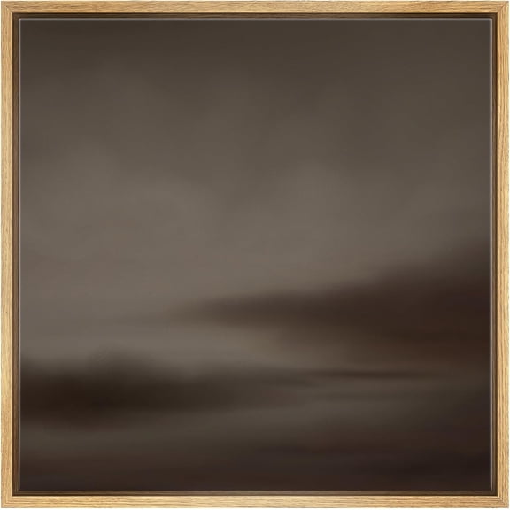 HFDF Canvas Prt Wall Art Mimalist Dark Sky Subtle Moody Cloud Illustrations Rustic Colorful for Livg Room, Bedroom, Office - NATURAL 16x12inch Framed