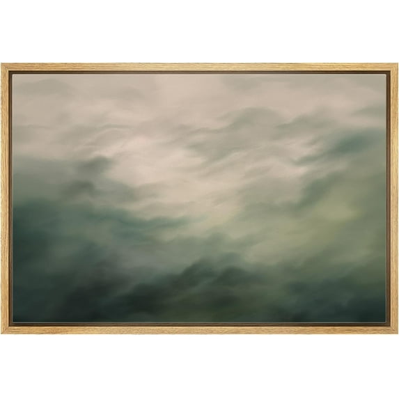 HFDF Canvas Prt Wall Art Misty Green Landscape Abstract Foggy Nature Illustrations Fe Art Decorative Zen Multicolor Country/Farmhouse Retro for Bedroom - NATURAL 10x8inch Unframed