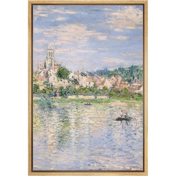 HFDF Canvas Prt Wall Art Norman Farm Through Trees Claude Monet Classical Illustrations Fe Art Decorative Vtage Watercolors Zen for Livg Room, Bedroom, Office - Natural Unframed