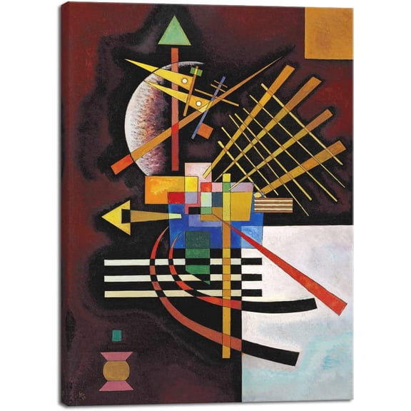 HFDF Canvas Prts Above and Left,1925 by Wassily Kandsky Classic Art Reproductions Canvas Wall Art for Home Decoration 12x16inch Framed