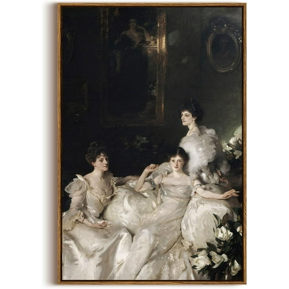 HFDF Canvas Prts Art Vtage Decor, Classical Oil Patg The Wyndham Sisters Large Canvas Patgs Prts, Office Home Livg Room Bedroom Bathroom Wall Art Unframed