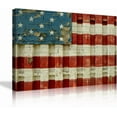 thumbnail image 1 of HFDF Canvas Prts Wall Art - The American Flag Retro Worn Patriotic Theme Modern Wall Decor Home Decor Stretched Gallery Canvas Wrap Giclee Prt & Ready to Hang 14x11inch Framed, 1 of 5