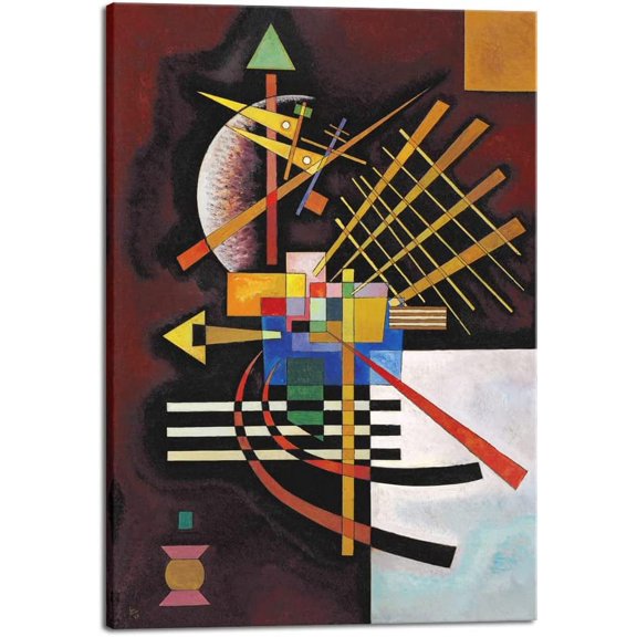HFDF Canvas Prts Wall Art Above and Left,1925 by Wassily Kandsky Classic Abstract Art Reproductions Canvas Wall Art for Livg Room Home Decor Wall Decorations 16x20inch Framed