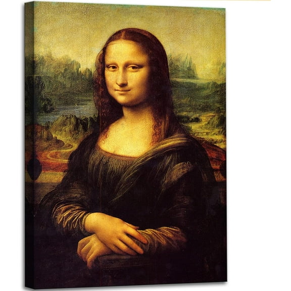 HFDF Canvas Prts Wall Art Mona Lisa by by Leonardo DaVci, The World Classic Patgs Reproductions for Livg Room, Office Home Decoration 16x24inch Framed