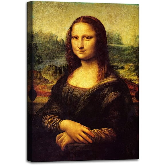 HFDF Canvas Prts Wall Art Mona Lisa by by Leonardo DaVci, The World Classic Patgs Reproductions for Livg Room 8x10inch Framed