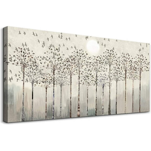 HFDF Canvas Wall Art for Living Room Trees and Birds Abstract Paintings kitchen Wall Decor Office Canvas Prints Artworks Pictures Wall Decorations for,Large Fashion Modern Decoration 14x11inch Framed