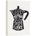thumbnail image 1 of HFDF Canvas Wall Art Vintage Style Bottle with Good Morning Starts with Coffee Quotes Giclee Print Gallery Wrap Modern Home Art Ready to Hang 12x18inch Framed, 1 of 5