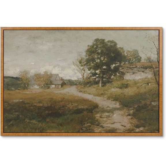 HFDF Canvas Wall Art Vtage Decor, Room Decor Classical Oil Patg Canvas Prts Arkville Landscape Vtage Wall Art Home Decor, 16x12inch Framed