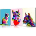 thumbnail image 1 of HFDF Cat Canvas Wall Art with Built-in Wooden Cat Decor, Animal Wall Art & Pet Canvas for Living Room & Bedroom Lightweight, Ready to Hang,x3 8x10inch Framed, 1 of 7