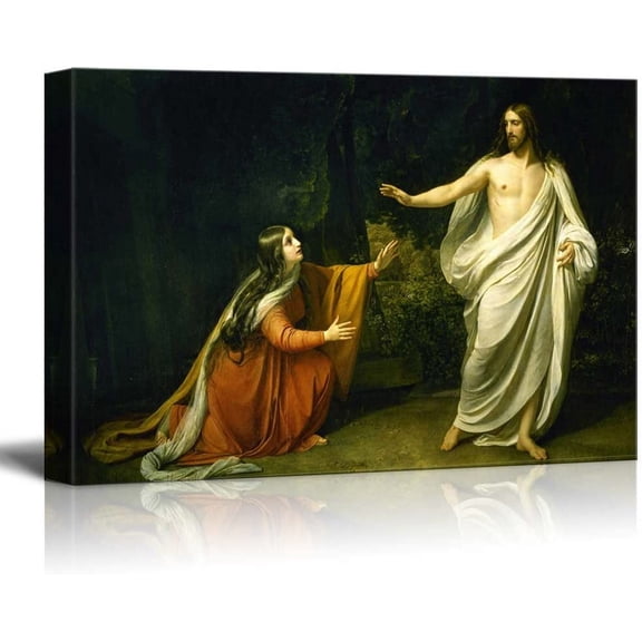 HFDF Christ's Appearance to Mary Magdalene After The Resurrection by Alexander Ivanov Canvas Print Wall Art Famous Painting Reproduction 18x12inch Framed