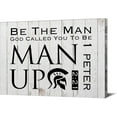 thumbnail image 1 of HFDF Christian Canvas Wall Art Man Up! Be The Man God Called You To Be 1 Peter 2:21 Bible Poster Print Canvas Painting Picture Sign Home Decoration 24x16inch Framed, 1 of 3