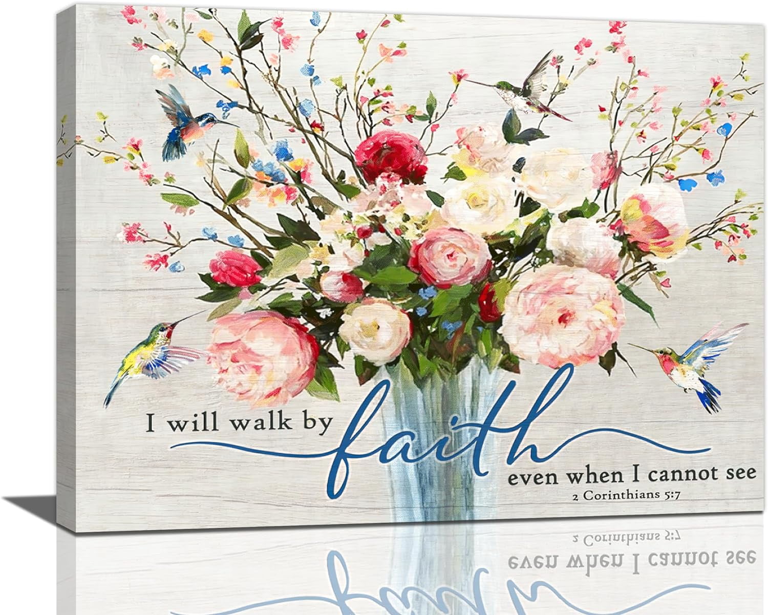 HFDF Christian Wall Art Bible Verses Pictures Wall Decor Rustic Floral ...