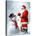 thumbnail image 1 of HFDF Christmas Wall Art Snowman Santa Canvas Prints Christmas Decor Painting Picture Stretched and Ready to Hang for Holiday Decor 20x24inch Framed, 1 of 6