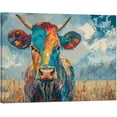 thumbnail image 1 of HFDF Colorful Cow Pictures Wall Decor Modern Animals Wall Art Abstract Oil Painting Style Cattle Posters Wall Decor Farmhouse Picture for Living Dining Room Decor,- 24x20inch Framed, 1 of 6