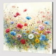 thumbnail image 1 of HFDF Colorful Wildflower Canvas Wall Art Vibrant Floral Landscape Stretched Canvas Artwork Nature-Inspired Wall Decor for Living Room, Bedroom, Office 24x20inch Framed, 1 of 6