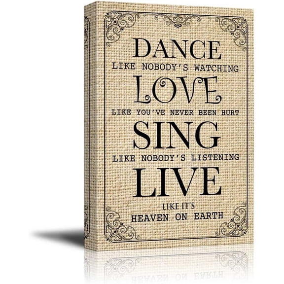 HFDF Dance Like Nobody's Watching Quotes | Canvas Prints Wall Art 8x10inch Framed