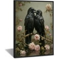 thumbnail image 1 of HFDF Dark Academic Wall Art Black Crow Poster Gothic Halloween Room Decor Romantic Raven Couple Goth Canvas Prt Vtage Dark Cottagecore Home Decor for Bedroom Dorm black 12x16inch Framed, 1 of 6