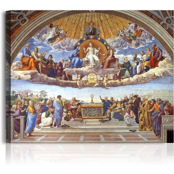 HFDF Disputation of The Holy Sacrament by Raphael The World Classic Art Reproductions, Giclee Canvas Prts Wall Art for Home Decor, es 10x8inch Unframed