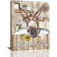 thumbnail image 1 of HFDF Donkey Wall Art Rustic Donkey Bathroom Decor Farmhouse Pictures Wall Decor Funny Farm Animal Painting Country Sunflower Artwork for Bathroom 12x18inch Framed, 1 of 7