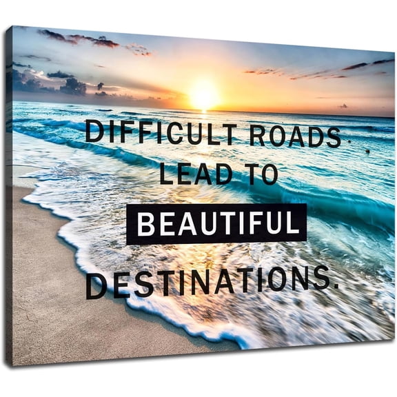 HFDF Dream Big Motivational Canvas Wall Art, spirational Famous Quote Bedroom Livg Room Decor, Positive Modern Landscape Mounta Office Dorm Room Poster Prt (spirational-17,) 18x12inch Framed