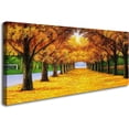 thumbnail image 1 of HFDF FC2150 Wall Art Golden Autumn Scene Canvas Prints Painting Gold Tree Paintings Pictures for Living Room Bedroom Kitchen Home and Office Wall Decor 10x8inch Unframed, 1 of 6