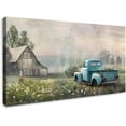 thumbnail image 1 of HFDF Farmhouse Canvas Wall Art Vintage Pickup Pastoral Barn Scene Painting Rustic Blue Truck with Blooms Spring Floral Accents Artwork Prints for Home Living Room Guest Bedroom Decor 24x20inch Framed, 1 of 7