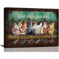 thumbnail image 1 of HFDF Farmhouse Chicken Wall Art Country Roosters Hen Pictures Rustic Chicken Decor Canvas Painting Chicken Decorations Artwork for Kitchen Bedroom Bathroom Living Room 10x8inch Framed, 1 of 6
