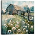 thumbnail image 1 of HFDF Farmhouse Decor Dandelion Wall Art Rustic Pictures Canvas Art Prints, Bathroom or Kitchen Gifts, Ideal Flower Artwork for Living Room 24x16inch Framed, 1 of 7