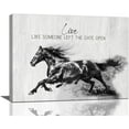 thumbnail image 1 of HFDF Farmhouse Horse Wall Art Black and White Horse Pictures Wall Decor Horse Gifts Office Decor Rustic Running Horse Canvas Painting Country Decorations Artwork for Living Room 10x8inch Framed, 1 of 6