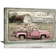 thumbnail image 1 of HFDF Farmhouse Truck Wall Art Country Landscape Canvas Painting Prints Rustic Barn Pictures Wall Decor Modern Artwork Home Decoration for Bathroom Bedroom Living Room 20x16inch Framed, 1 of 6