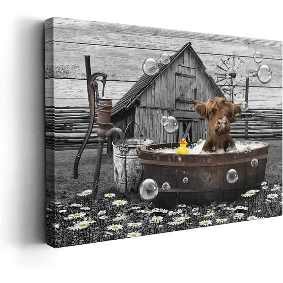HFDF Fishing Wall Art Farmhouse Lake Cabin Pictures Wall Decor Fishing Canvas Prints Painting DecorationsArtwork for Bathroom Living Room Bedroom 18x12inch Framed