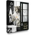 thumbnail image 1 of HFDF Funny Tiger Wall Art - Cute Tigers Bathtub Patg, Black and White Bathroom Animals Poster, 12x18inch Framed, 1 of 6