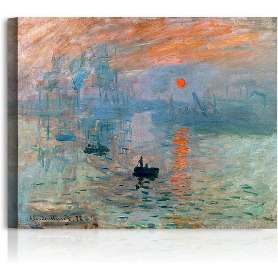 HFDF Impression Sunrise by Claude Monet. The World Classic Art Reproductions, Giclee Canvas Prts Wall Art for Home Decor, es 10x8inch Framed