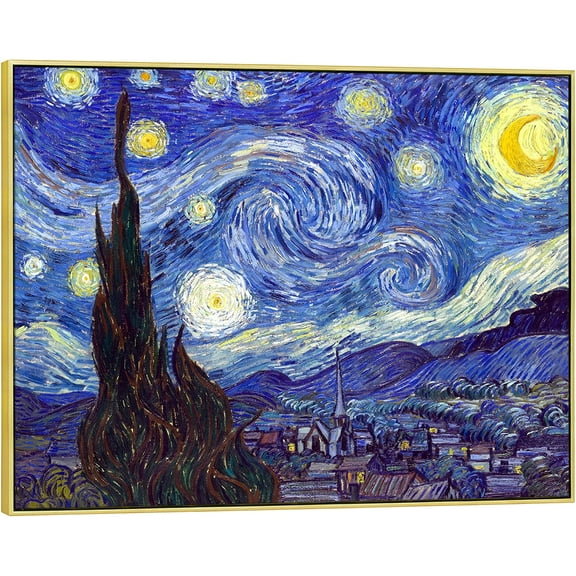 HFDF Large Art Giclee Canvas Prts of Starry Night by Vcent Van Gogh Patgs Reproduction Post-Impressionism Artwork for Livg Room Home Bedroom Decorations, 40x30 10x8inch Unframed