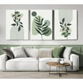 thumbnail image 1 of HFDF Large Boho Canvas Wall Art Set of 3, Mid Century Modern room Decor, Minimalist Sage Green Botanical Boho wall art Abstract Geometric Canvas Prints Ready To Hang Bedroom 11x14inch Framed, 1 of 6