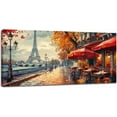 thumbnail image 1 of HFDF Large Paris Eiffel Tower Wall Art Street Scenery Canvas Over Livg Room Kitchen Pictures Prts Maple Cafe Modern Wall Decor Patg Artwork for Dg Office Home 20x16inch Framed, 1 of 6