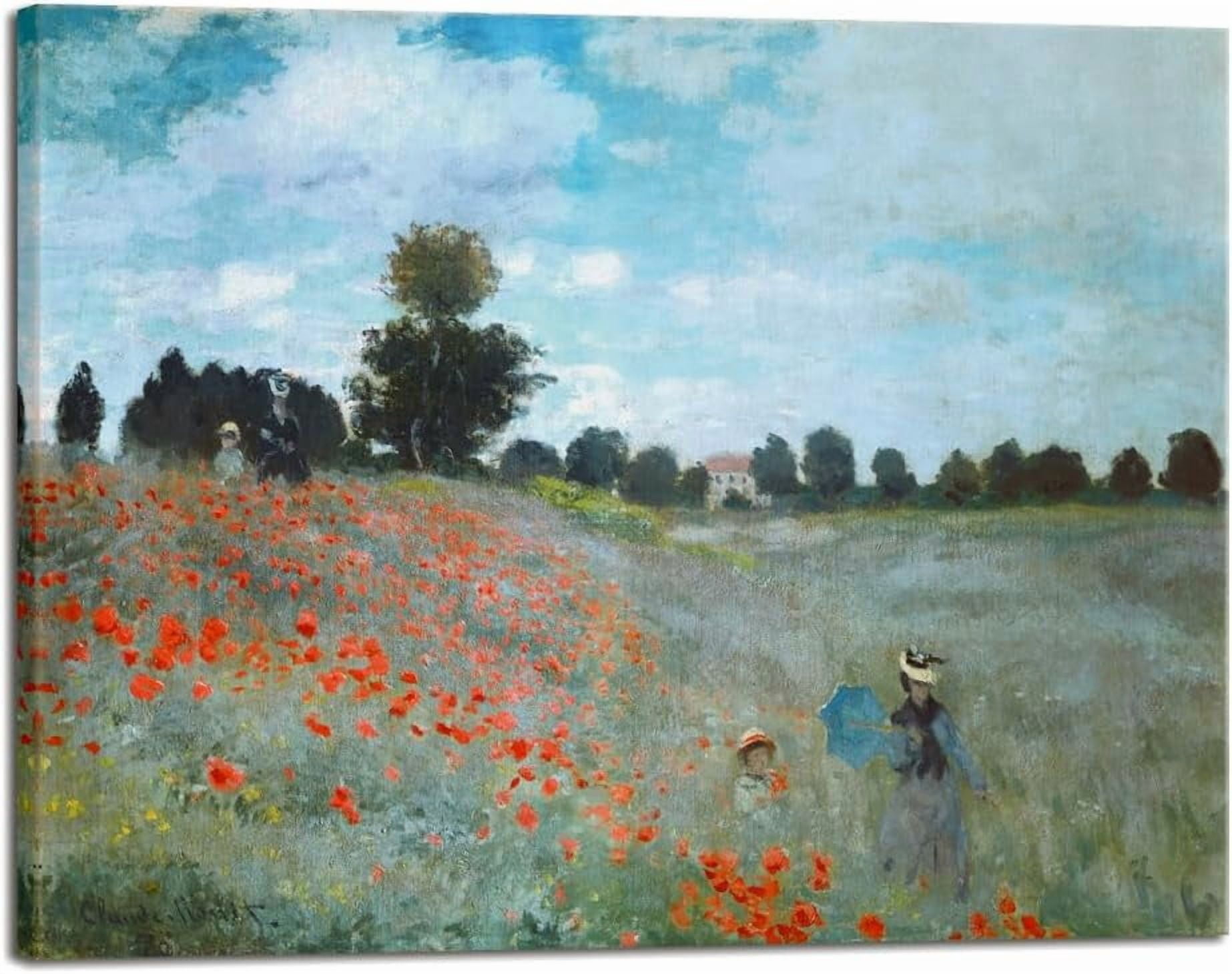 HFDF Large The Poppy Field Near Argenteuil by Claude Monet Famous Oil ...