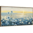 thumbnail image 1 of HFDF Large Wall Art for Living Room Bedroom Office Decor, Modern Beach Canvas Wall Art Coastal Ocean Nature Blue Artwork Floral Sunrise/Sunset Zen Landscape Flower Wall Picture 20x16inch Framed, 1 of 6