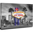 thumbnail image 1 of HFDF Las Vegas Skyline Wall Art Living Room Modern City Poster Decor Black and White Canvas Prints Cityscape Photography Picture Welcome Sign Painting Vintage Artwork Decorations 24x16inch Framed, 1 of 6