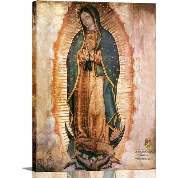 HFDF Mexico Our Lady of Guadalupe Portrait Canvas Wall Art Decor Religious Catholic Poster Prts Picture for Altar Livg Room Decoration,Lama enmarcada de Nuestra Se?ora de Guadalupe 20x24inch Framed