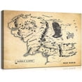 thumbnail image 1 of HFDF Middle Earth Map Wall Art Canvas Prt - Fantasy Map of Middle Earth - with ner Wooden - Lightweight & Easy to Hang - Perfect for Bedroom, Game Room Decor 18x12inch Framed, 1 of 5